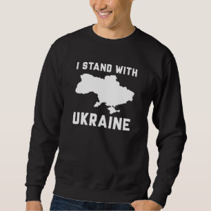Jag står på Ukrainas sida Lång Ärmad Tröja