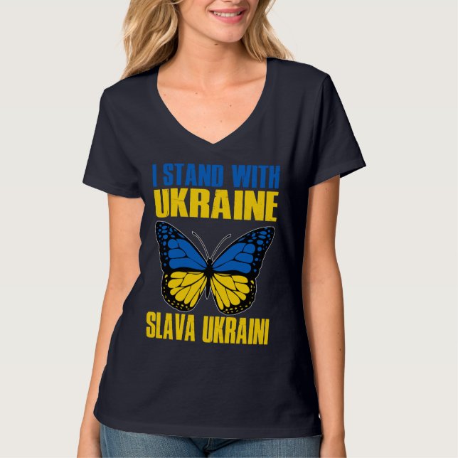 Jag står på Ukrainas sida T Shirt (Framsida)
