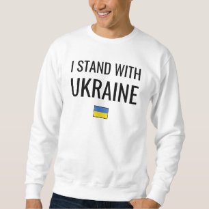 Jag står på Ukrainas sida   Ukrainas nationella Fl Lång Ärmad Tröja