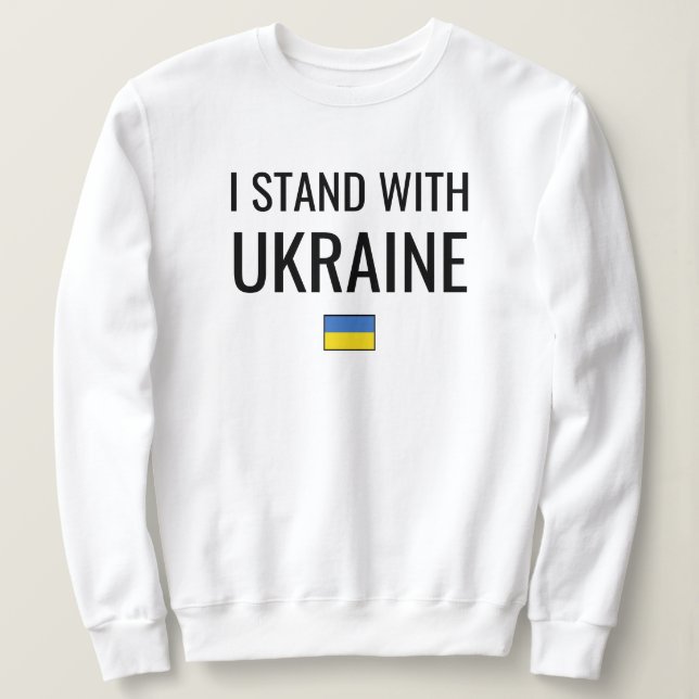 Jag står på Ukrainas sida | Ukrainas nationella Fl T Shirt (Design framsida)