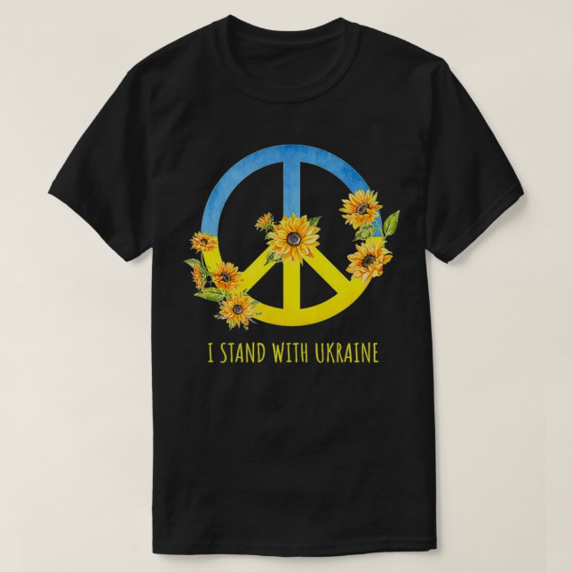 Jag står på Ukrainas solrosolja Ukraina T Shirt (Design framsida)