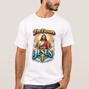 Jag står upp med Jesus – Djärv tro grafisk kristen T Shirt
