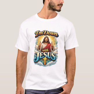Jag står upp med Jesus – Djärv tro grafisk kristen T Shirt