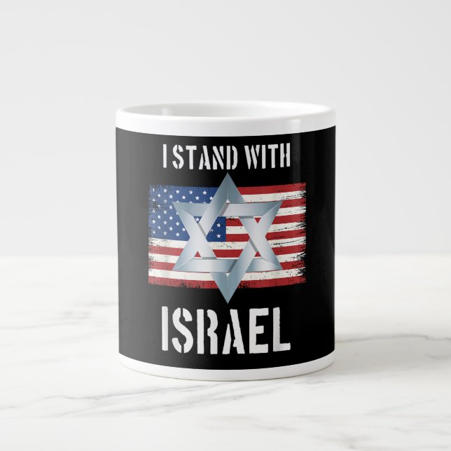 jag står vid Israel Jumbo Mugg (Framsidan)