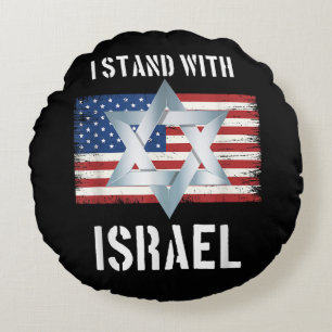 jag står vid Israel Rund Kudde