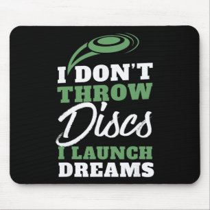 Jag startar drömmar Roligt Disc Golf-citat Musmatta