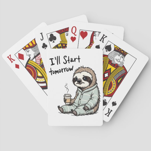 Jag startar imorgon, Lilla Sloth Animal Casinokort (Baksidan)