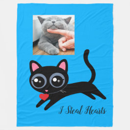 Jag Steal Hearts Cute Kattunge Photo Fleecefilt