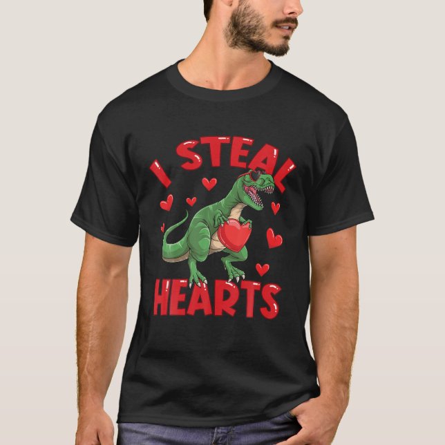 Jag Steal Hearts Cute Valentines day Boys Kids Din T Shirt (Framsida)