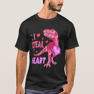 Jag steal Hearts Dinosaur Kids Boys Alla hjärtans T Shirt