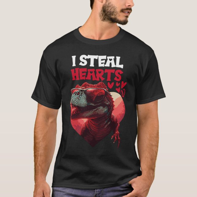 Jag Steal Hearts Dinosaur T Shirt (Framsida)