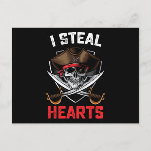 Jag Steal Hearts Pirat Valentines day Kärlek Boy G Vykort