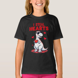 Jag steal Hearts Trex Dino Valentine Day T Shirt