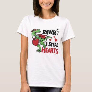 Jag Steal Hearts Valentine Dinosaur Valentine Day T Shirt