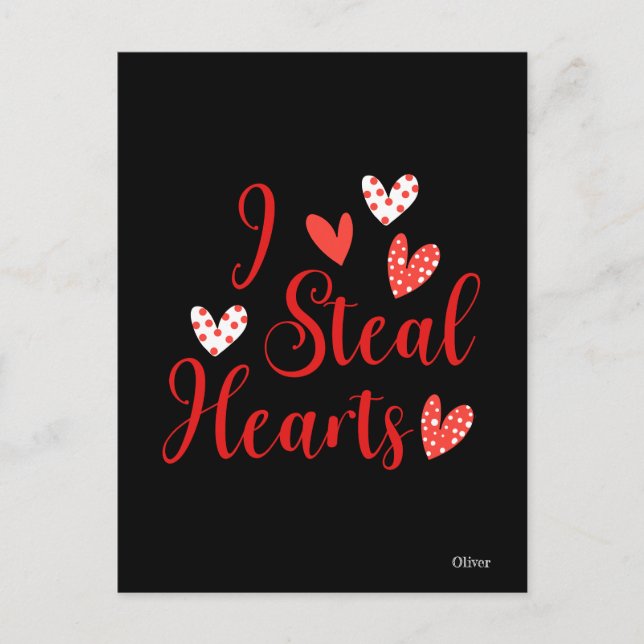Jag Steal Hearts Valentine Helg Vykort (Framsida)