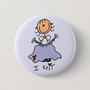 Jag sticker stick figurTshirts och gåvor Knapp