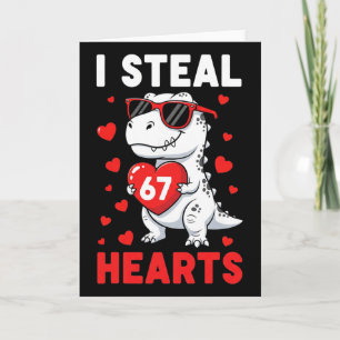 Jag Stjäl 67 Hjärtan Rolig 67 Valentine Dinosaur M Kort