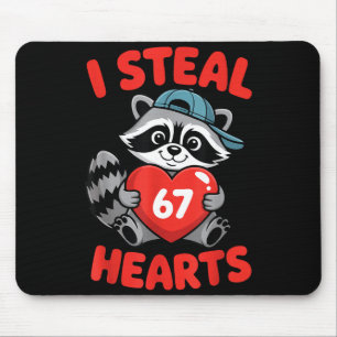 Jag stjäl 67 hjärtan Rolig 67 Valentine tvättbjörn Musmatta