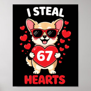 Jag Stjäl 67 Hjärtan Rolig Chihuahua Valentine Des Poster