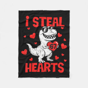 Jag Stjäl 67 Hjärtan T-rex Sex Sju Alla Hjärtans D Fleecefilt
