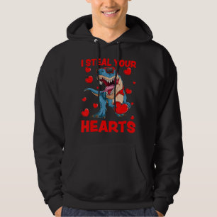 Jag stjäl dina hjärtan T-Rex Älskare Dinosaur Vale Hoodie
