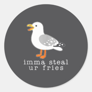 Jag Stjäl Dina Pommes Fågel Runt Klistermärke