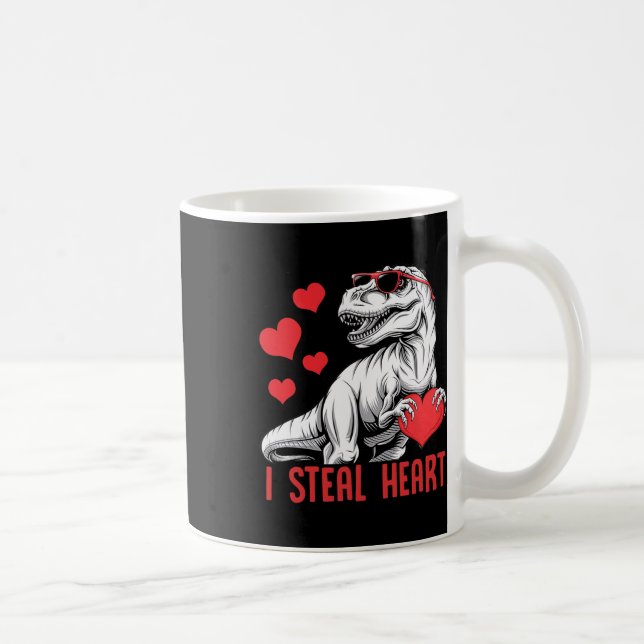 Jag Stjäl Hjärta T-rex Dinosaur Alla Hjärtans Dag  Kaffemugg (Höger)