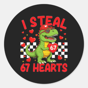 Jag Stjäl Hjärtan 67 Alla Hjärtans Dag 67 Dinosaur Runt Klistermärke