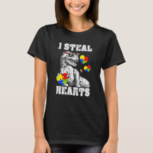 Jag Stjäl Hjärtan Dino Trex Autism Medvetenhet Små T Shirt