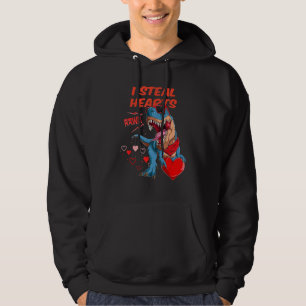 Jag Stjäl Hjärtan T rex Dinosaurie Alla Hjärtans D Hoodie