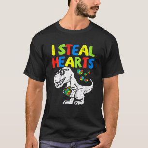Jag Stjäl Hjärtan Trex Dinosaurie Småbarn Autism M T Shirt