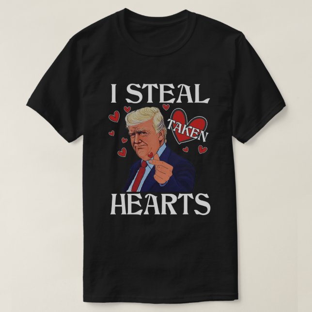 Jag stjäl hjärtklappning tog Heart Lycklig Valenti T Shirt (Design framsida)