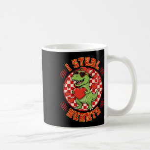 Jag Stjäl Hjärts Retro Rutiga Alla Hjärtans Dag Di Kaffemugg