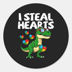 Jag Stjäl Hjärts T-Rex Pussel Autism Medvetenhet D Runt Klistermärke
