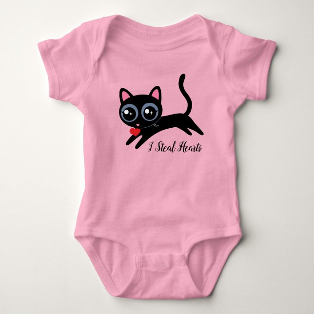 Jag Stjäl Hjärtsöt Liten Katt Gåva T Shirt (Framsida)