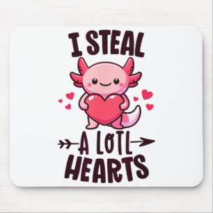 Jag Stjäl Massor Av Hjärtan Kawaii Axolotl Roligt Musmatta