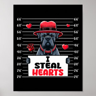 Jag stjäl söta hjärtan Alla hjärtans dag Cane Cors Poster
