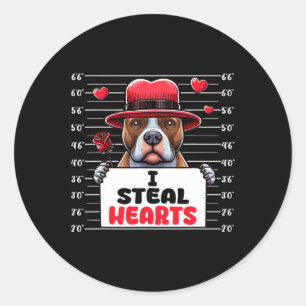 Jag Stjäl Söta Hjärtan Alla Hjärtans Dag Pit Bull  Runt Klistermärke