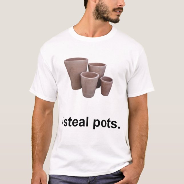 Jag stjäler krukar t-shirt (Framsida)