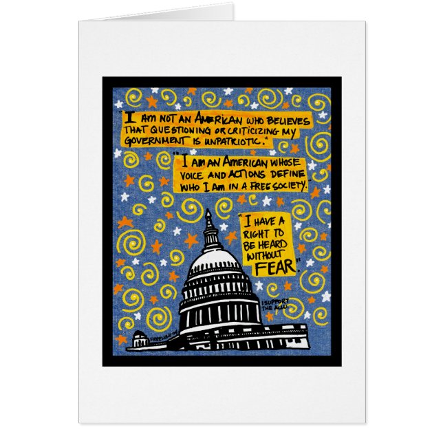 Jag stöder ACLU-Tillfällen-kortet Hälsningskort (Framsidan)