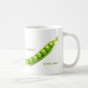 Jag stöder ärter av grönt kaffemugg