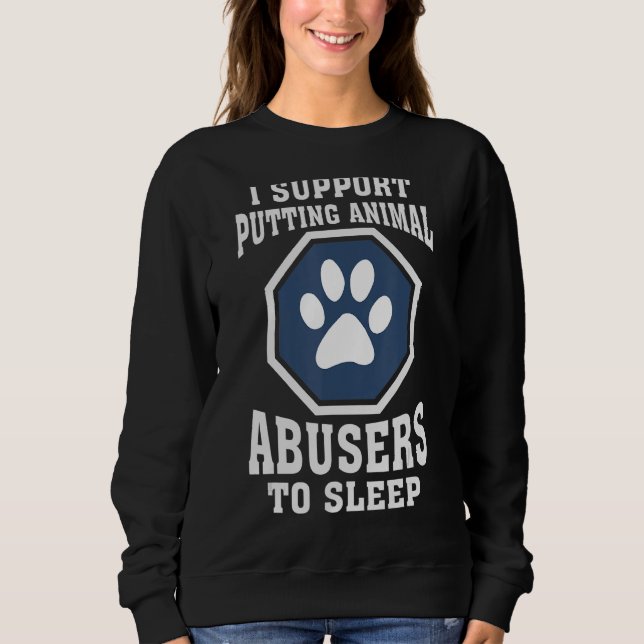 Jag stöder att djurförbrytare ska sova t shirt (Framsida)