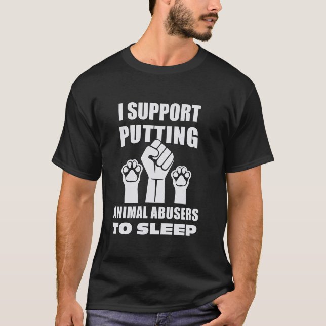 Jag stöder att djurförråd görs till strömsparläge t shirt (Framsida)