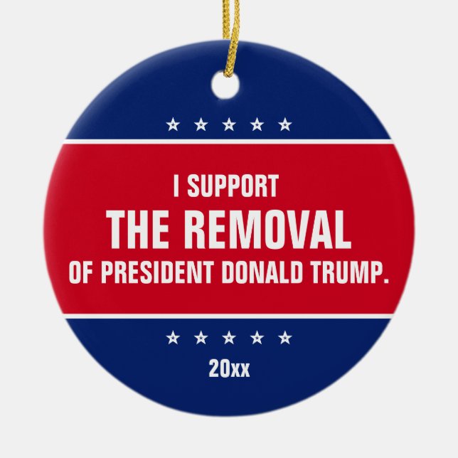 Jag stöder avskaffandet av president Donald Trump Julgransprydnad Keramik (Framsidan)