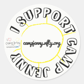 Jag stöder CJ Circle White Runt Klistermärke