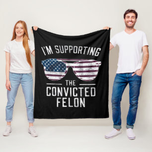 Jag Stöder Den Dömde Brottslingen Pro Trump 2024 Fleecefilt