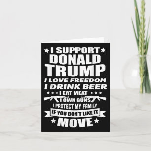 Jag stöder Donald Trump I Kärlek Freedom I Drink B Kort