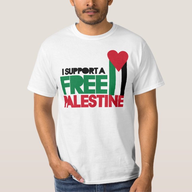 Jag stöder en fri palestinsk t-shirt (Framsida)