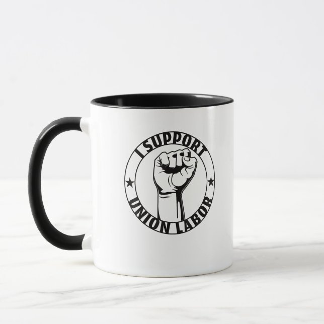 Jag stöder en stark union för arbetarpartiet i uni mugg (Vänster)