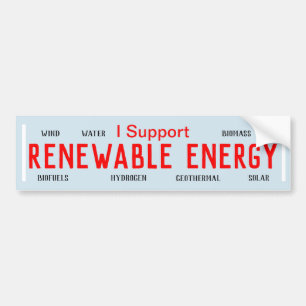Jag stöder förnybar energi bildekal